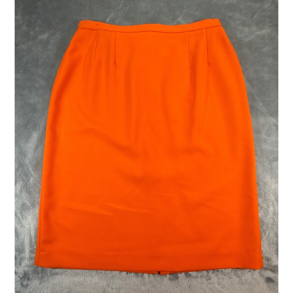 Orange Pencil Skirt Size 16 High Waist Back Vent Career Professional Tailored